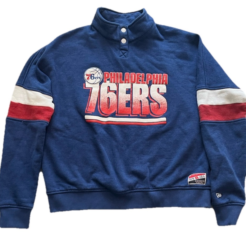 Philadelphia 76ers Blue New Era Sweatshirt size Small